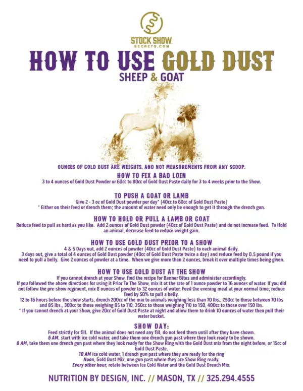 Gold dust 8oz by stock show secrets