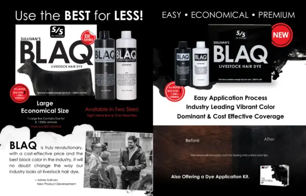 Blaq livestock hair dye