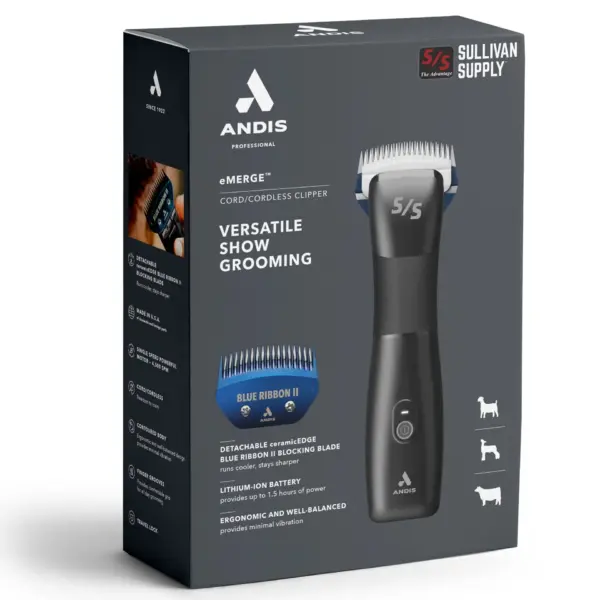 Andis eMERGE S/S Exclusive Black w/Blue Ribbon 2